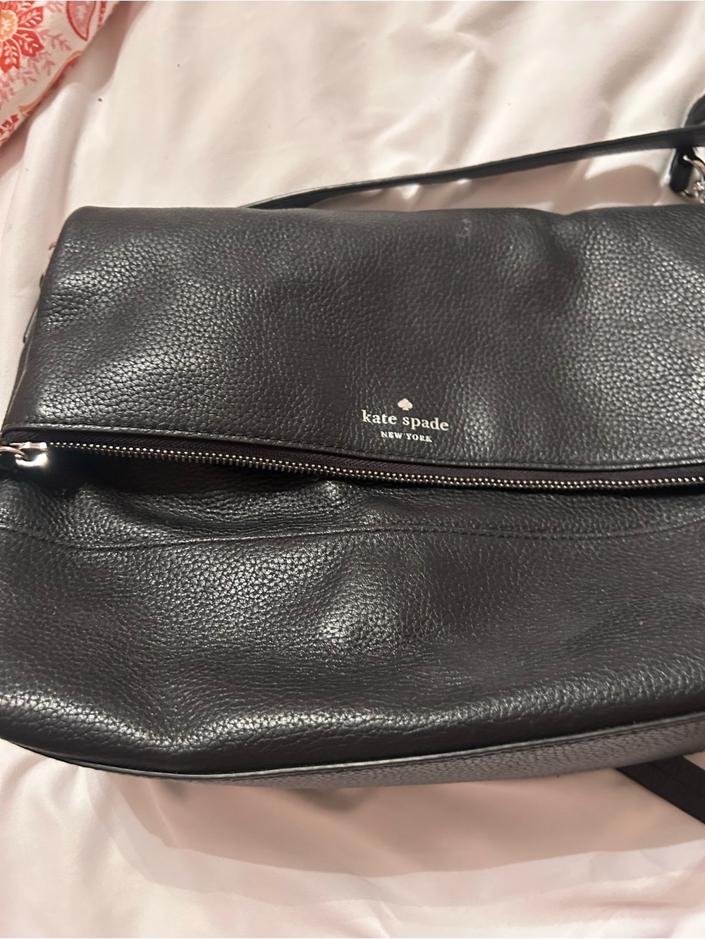 kate spade Black Pebbled Leather Shoulder Bag